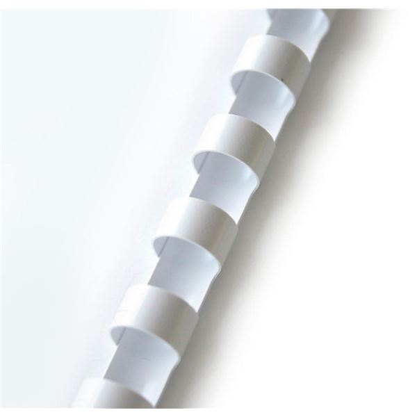 Kunststoffrücken für Ringbindung, 6 mm, weiß, Kapazität 25 Blatt, 100 Stück