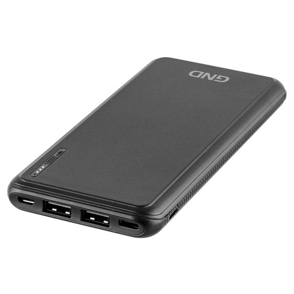 Powerbank GND - 10000 mAh, USB-C, Lightning, schwarz