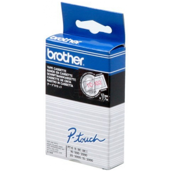 Brother Gloss Laminated Labelling Tape - 12mm, Red/Clear