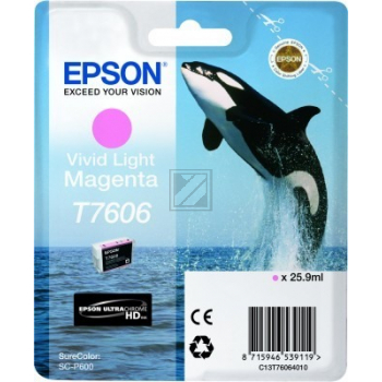 Original Epson C13T76064N10 / T7606 Tinte magenta hell