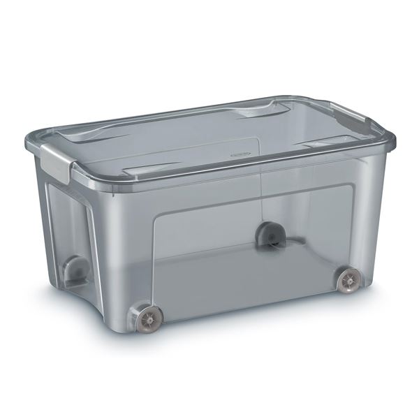 Kunststoffbox Shadow-Recyclingmaterial, grau, 43 l