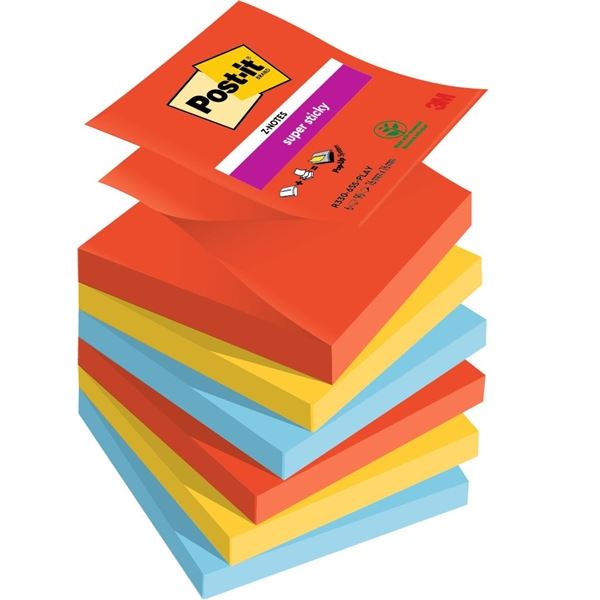 Z-Blöcke Super Sticky PLAYFUL, 76x76 mm, 6 Stück