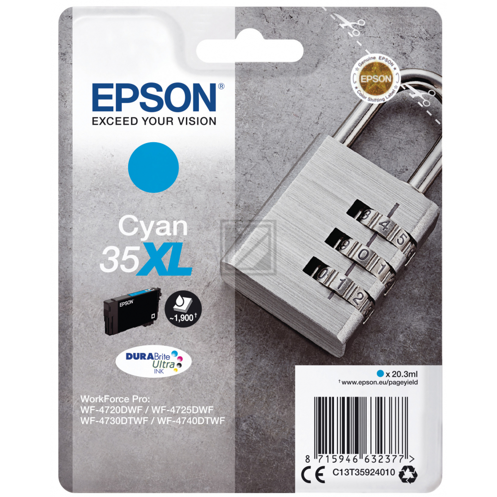 Original Epson C13T35924010 / 35XL Tinte cyan