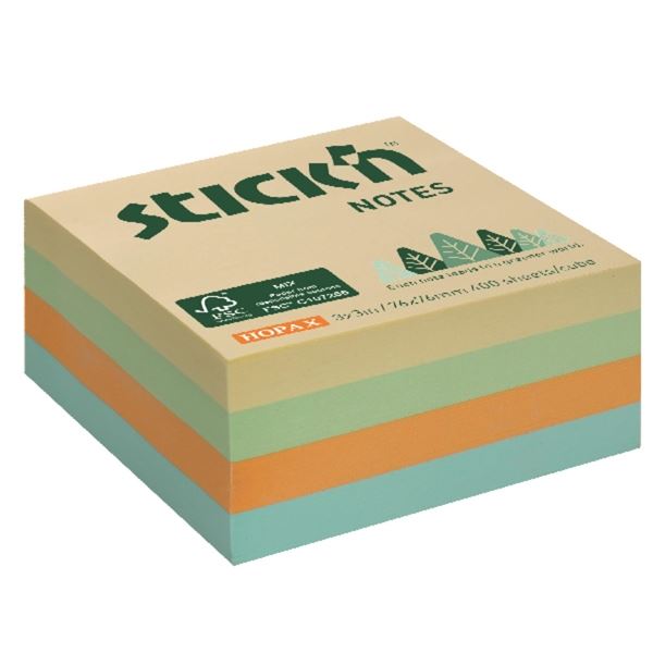 Hopax FSC-Block, 76 x 76 mm, pastellfarbener Wiesenmix