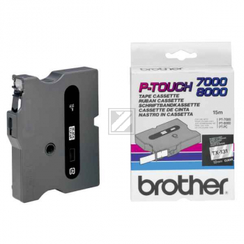 Brother Gloss Laminated Labelling Tape - 12mm, Black/Clear