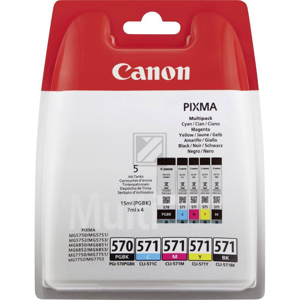 Original Canon 0372C004 / 570571 Tinte schwarz, cyan, magenta, schwarz pigment, gelb