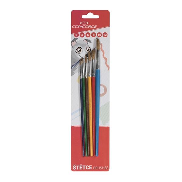Pinselset Concorde Color rund 6 Stück, Blister