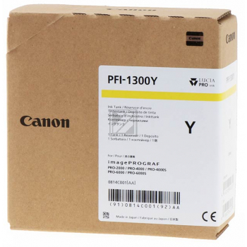 Original Canon 0814C001 / PFI-1300Y Tinte gelb
