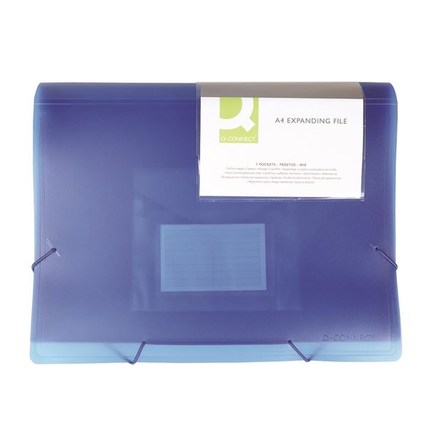 Aktentasche Q-Connect,A4,transp.blau,6 Mappen