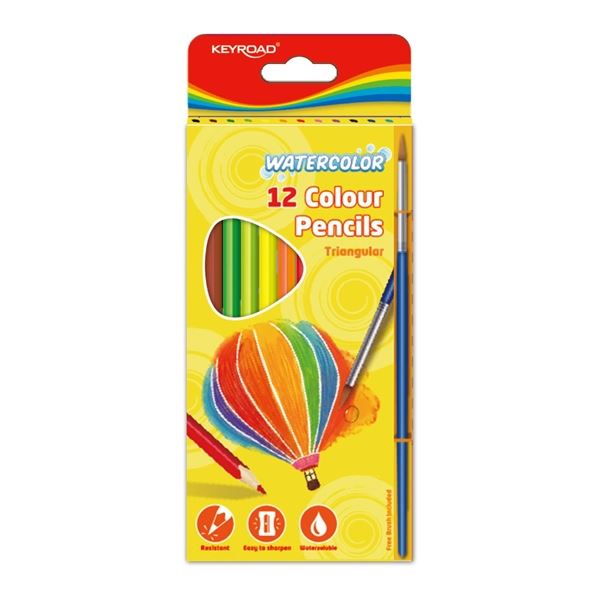 Aquarellstifte KEYROAD dreieckig 12 Stück