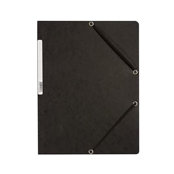Mappen mit Klappe und Gummiband Q-Connect A4, schwarz, 10 Stück