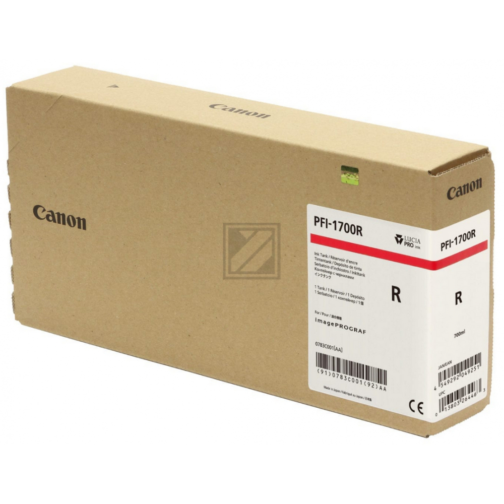 Original Canon 0783C001 / PFI-1700R Tinte rot Canon Tintenpatrone rot (0783C001, PFI-1700R)