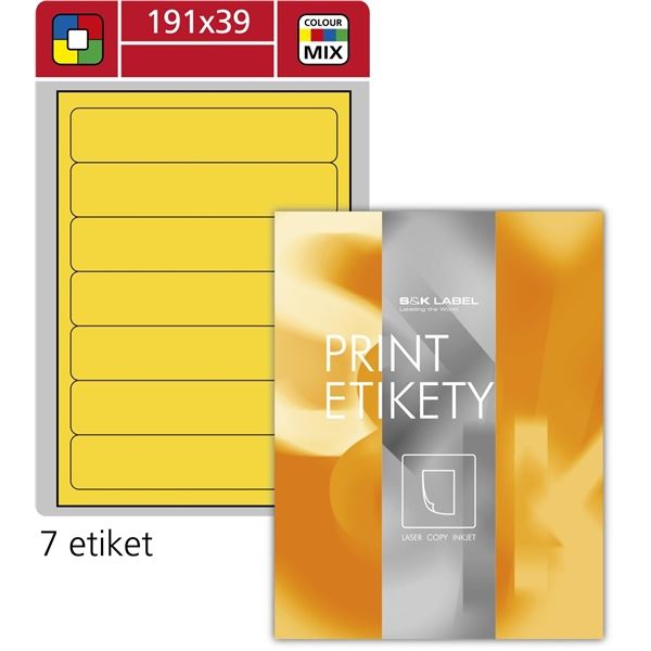 Uni-Etiketten S&amp;K Label-past.gelb,191x39 mm,700 Stück
