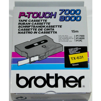 Brother TX-641 Schwarz auf gelb Label Etikette