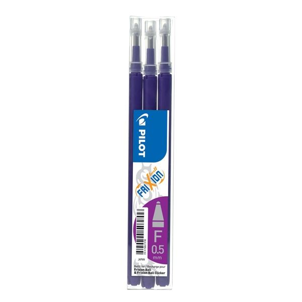 Nachfüllpackung für Gummiwalzen Pilot Frixion Ball 05, lila.