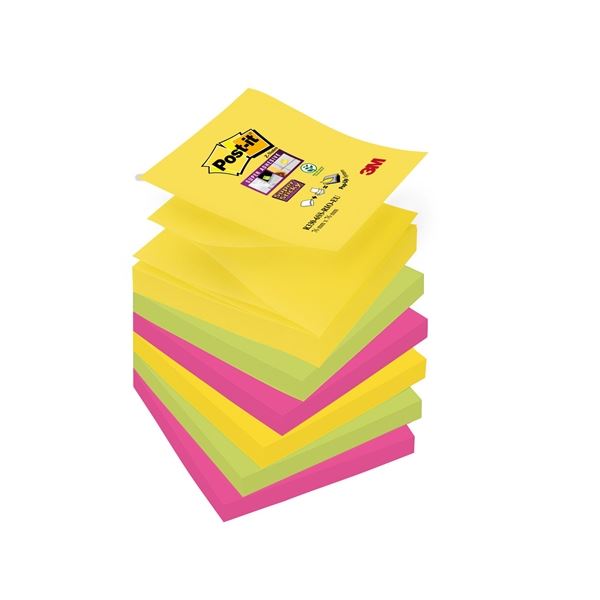 Z-förmige Post-it® Blöcke, stark klebend, 76x76 mm, RIO DE JANIERO, 6 Blöcke