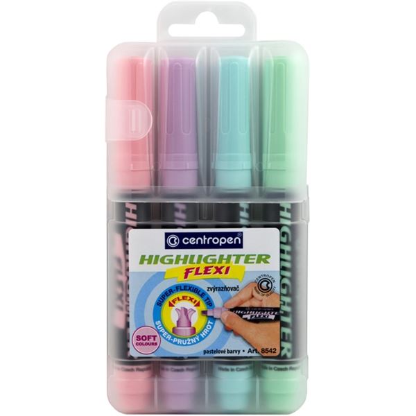 Textmarker Centropen Flexi SOFT 8542, Satz mit 4 Farben
