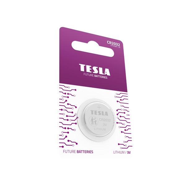 Tesla Knopfzellenbatterie - 3V, CR2032, 1 Stück