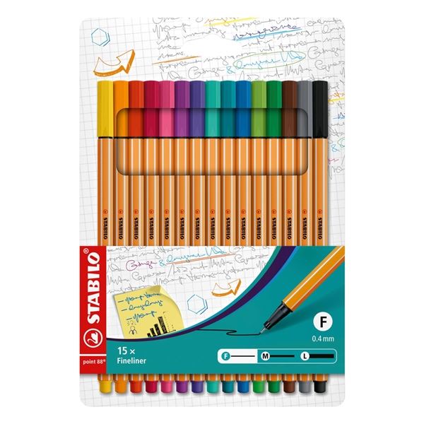 Liner Stabilo Point, 0,4 mm, Satz mit 15 Farben