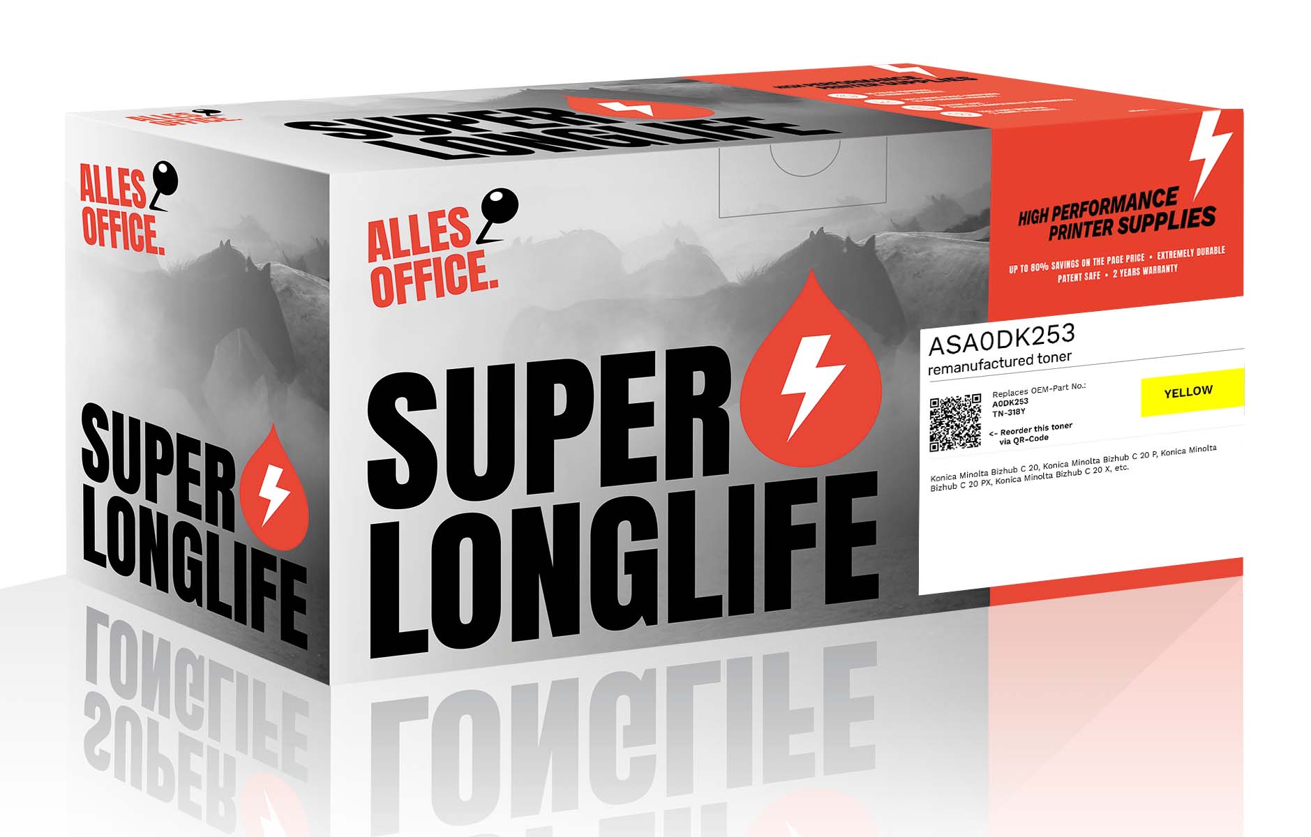 Superlonglife Konica Minolta A0DK253 / TN-318Y Toner gelb