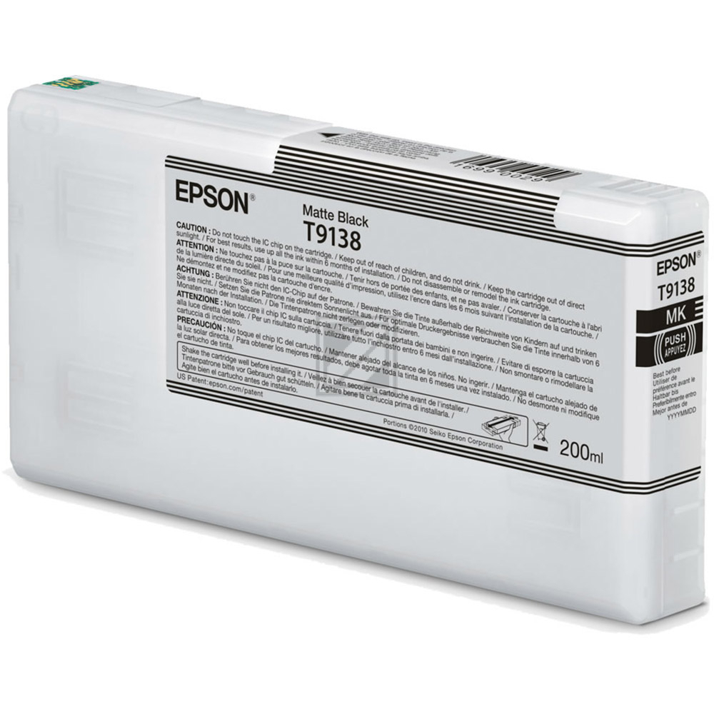 Original Epson C13T91380N / T9138 Tinte schwarz matt