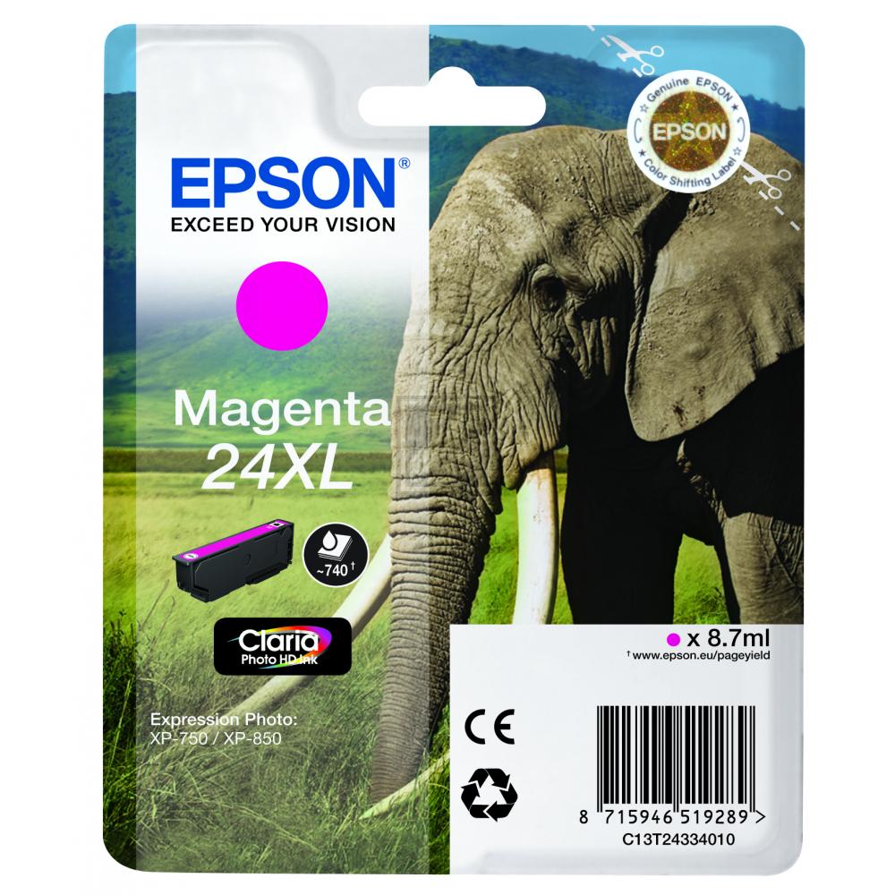 Original Epson C13T24334012 / 24XL Tinte magenta Epson Tintenpatrone magenta HC (C13T24334012, T2433)