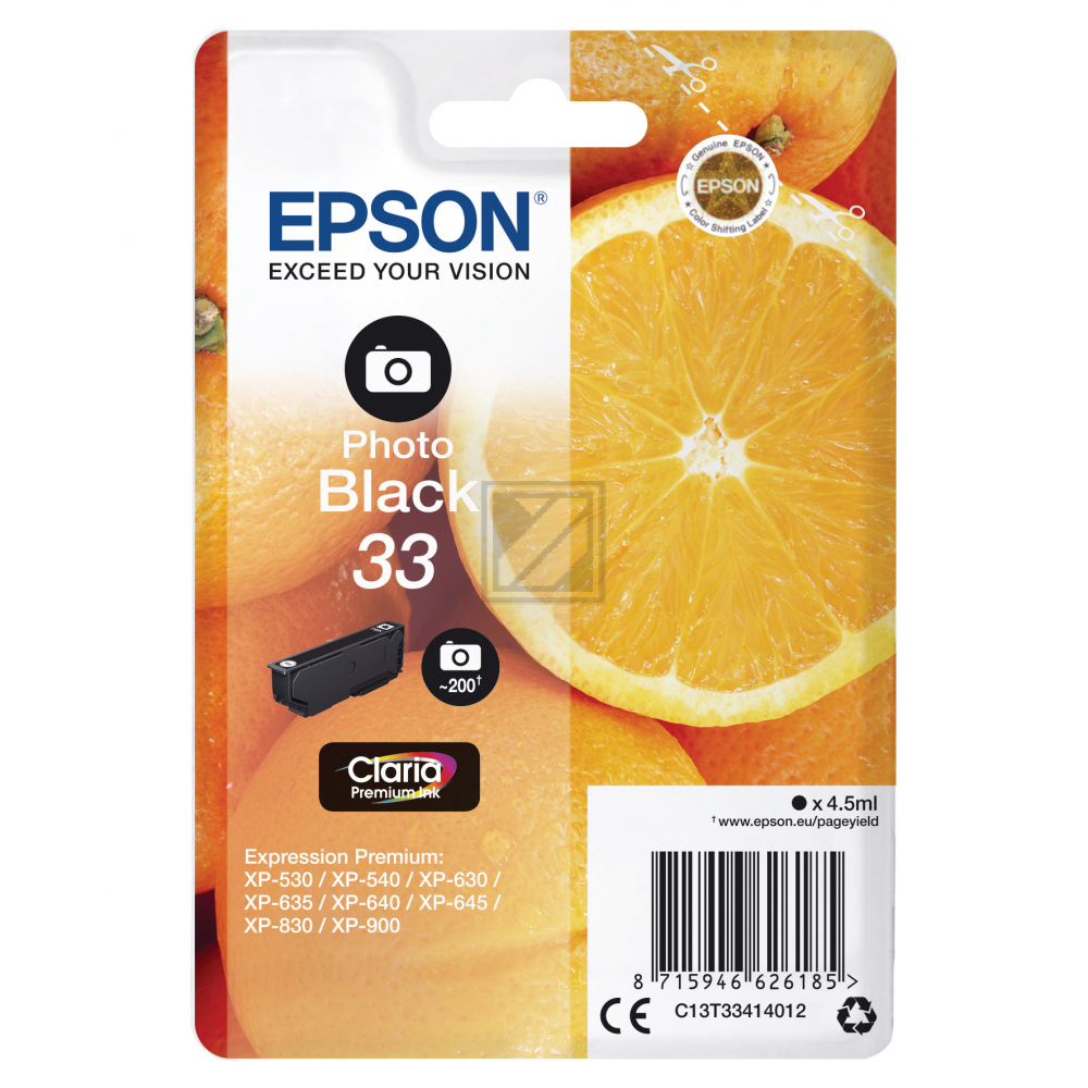 Original Epson C13T33414012 / 33 Tinte schwarz foto