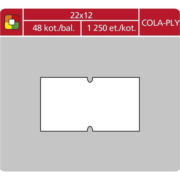 Preisetiketten COLAPLY - 22x12, 1250 Stück, weiß