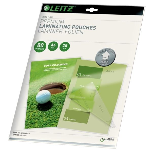 Laminiertaschen Leitz, A4, 2 x 80 mic, 25 Stück