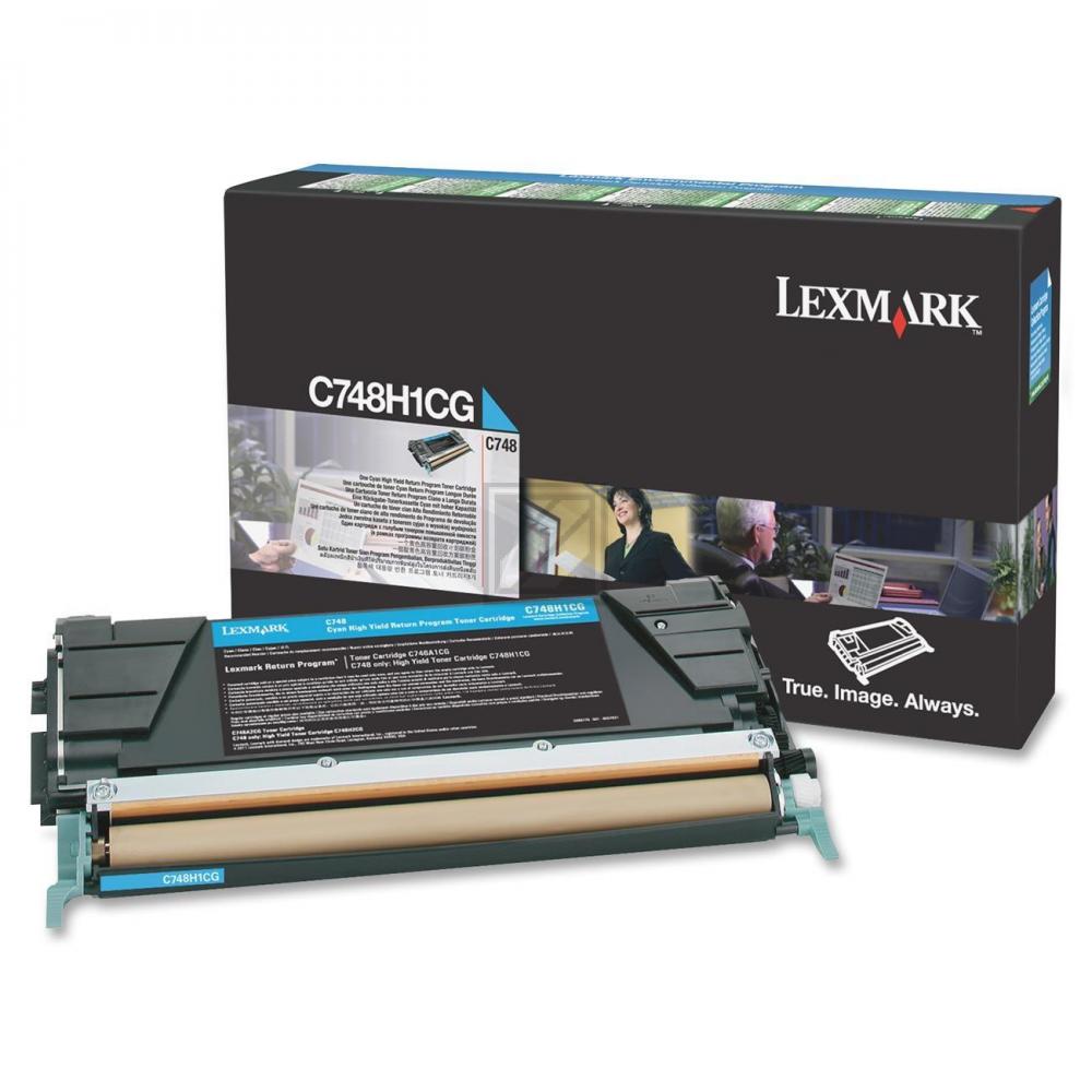 Original Lexmark C748H1CG Toner cyan Lexmark Toner-Kit Return cyan HC (C748H1CG)