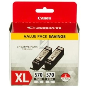 Canon Tintenpatrone 2 x photo schwarz HC (0318C007, PGI-570XLPGBK)