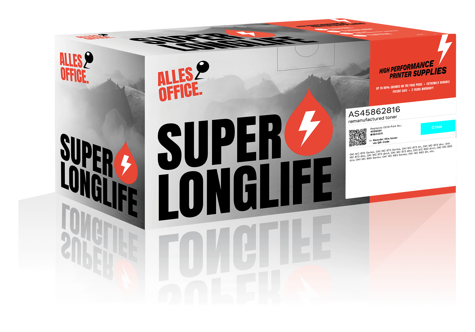Superlonglife OKI 45862816 / 44844511 Toner cyan