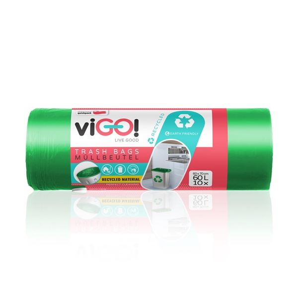 Müllsäcke ViGO - 60 l, grün, 10 Stück