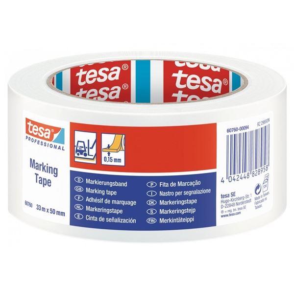 Tesa Markierungsband, 50 mm x 33 m, weiß