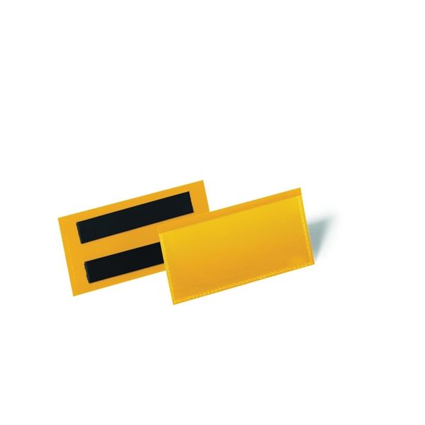 Magnetische Taschen - 100 x 38 mm, gelb, 50 Stück