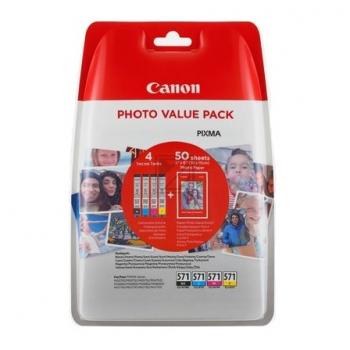 Original Canon 0332C005 / 571XL Tinte schwarz, cyan, magenta, gelb - 4 Stück