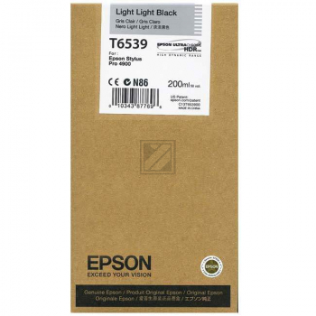 Original Epson C13T653900 / T6539 Tinte schwarz hell hell