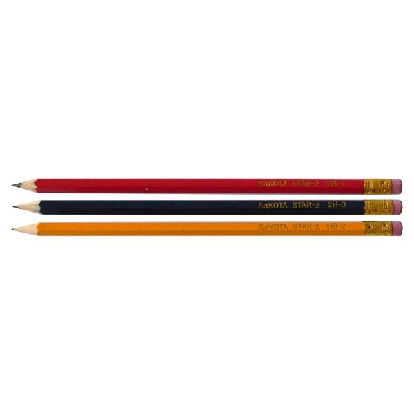 Sakota Graphitstift, mit Radiergummi, Satz mit drei Härtegraden