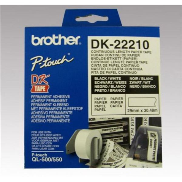 Selbstklebende Rolle Brother QL, DK-22210, weiß