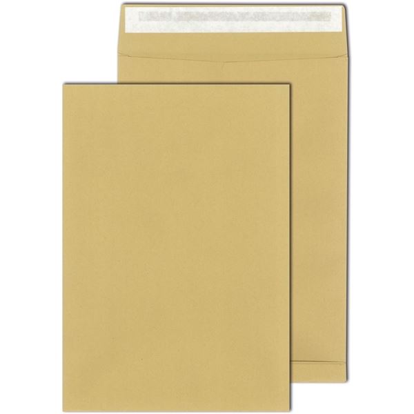 Posttaschen B4-Kreuzboden, selbstklebend, braun, 100 Stück