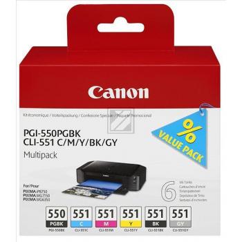 Original Canon 6496B005 / 550551 Tinte schwarz, cyan, magenta, schwarz pigment, gelb