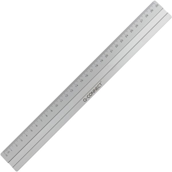 Q-Connect Aluminium-Lineal, 30 cm