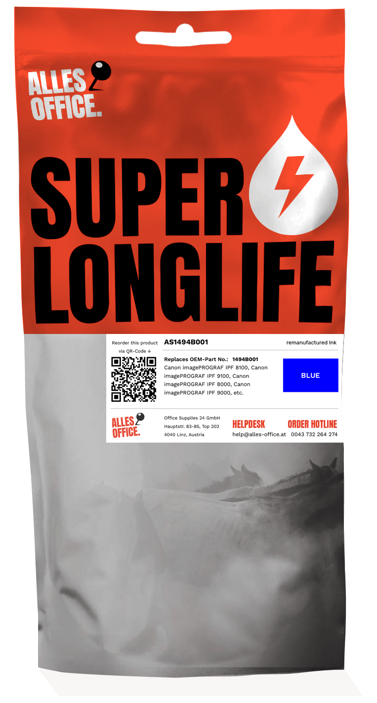 Superlonglife Canon 1494B001 / PFI-301B Tinte blau