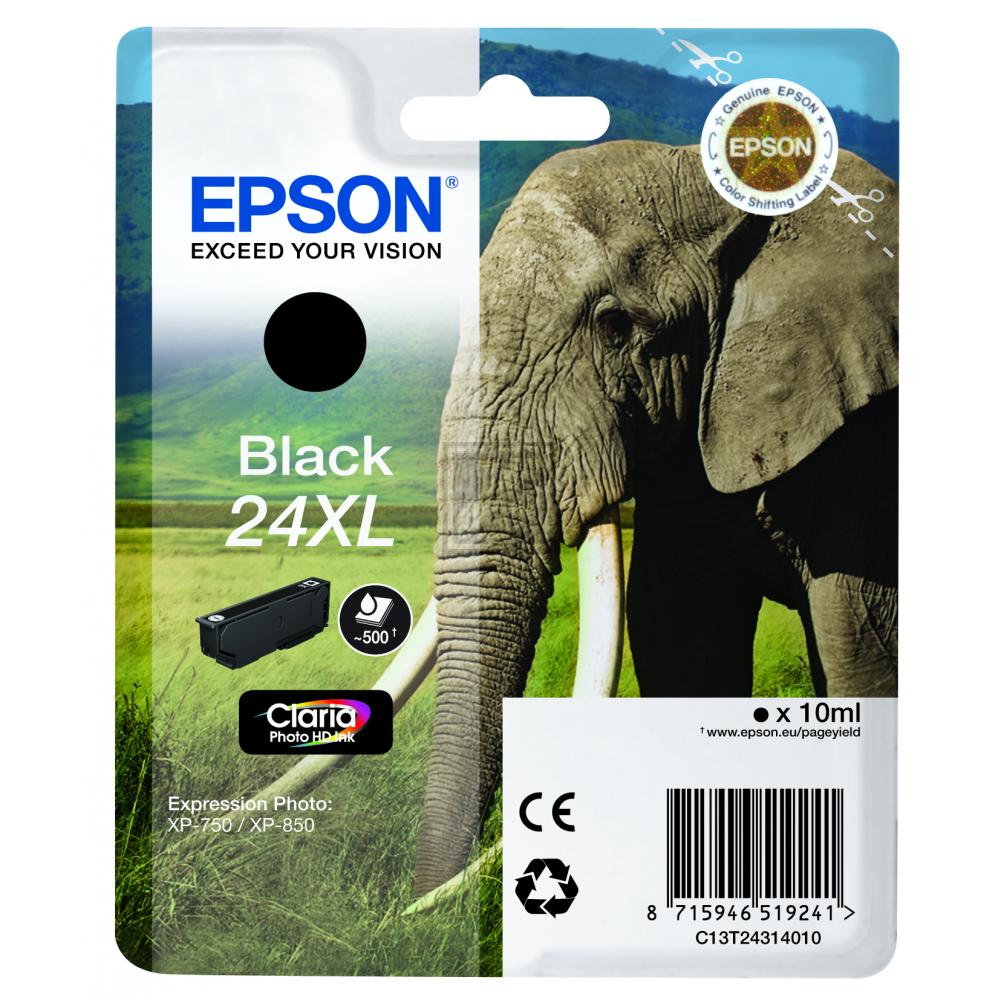 Original Epson C13T24314012 / 24XL Tinte schwarz Epson Tintenpatrone schwarz HC (C13T24314012, T2431)