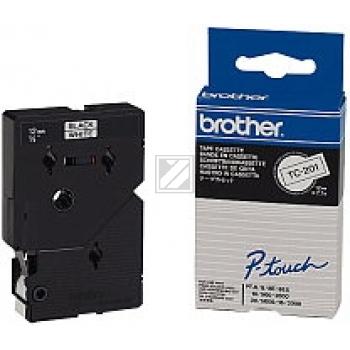 Brother TC-201 Schwarz auf weiss Label Etikette