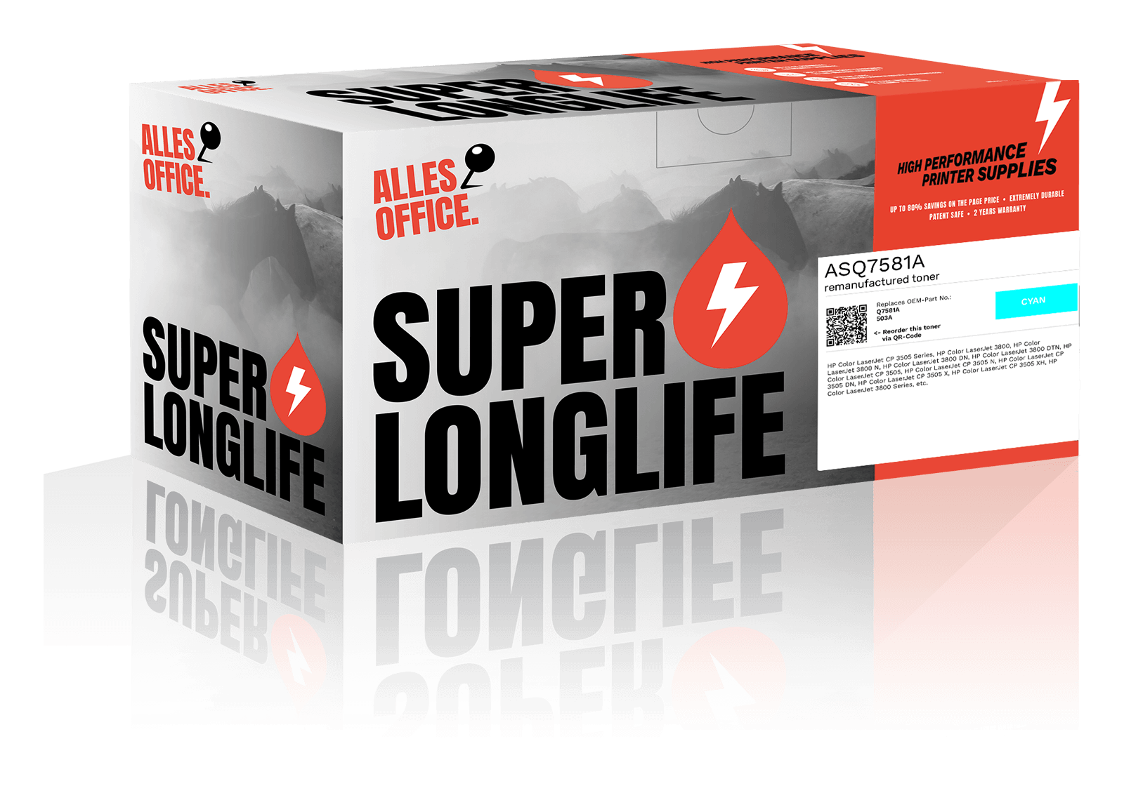 Superlonglife HP Q7581A / 503A Toner cyan