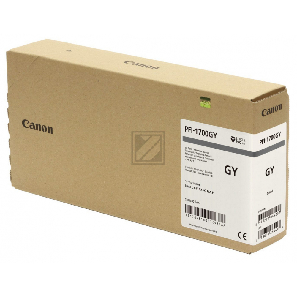 Original Canon 0781C001 / PFI-1700GY Tinte grau Canon Tintenpatrone grau (0781C001, PFI-1700G)