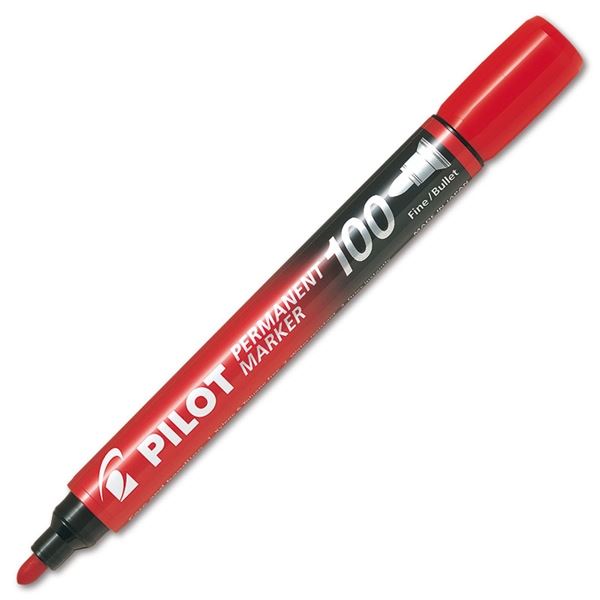 Permanentmarker Pilot 100, rund, rot