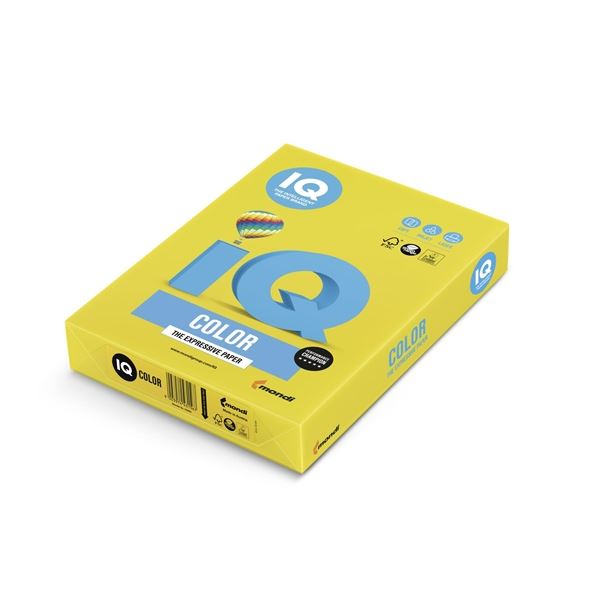 Farbpapier IQ A4-IG50, intensiv gelb, 80g/m2, 500 Blatt