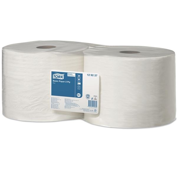 Tork Basic Papierhandtücher - W1, 2-lagig, 2 Rollen